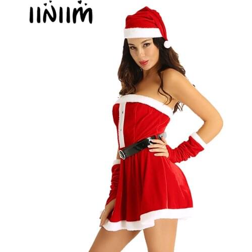 Christmas Outfit Women Sexy Natale Dress Up Lingerie Sex Navidad Baby Doll Dress Sets Hot Erotic Porno Christmas Cosplay Uniform
