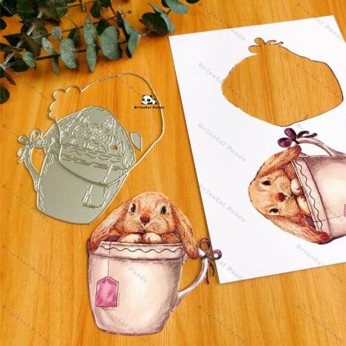 New Dies 2020 Rabbit in cup Metal Cutting Dies diy dies photo album cutting dies Scrapbooking Stencil Die Cuts Stamps with die