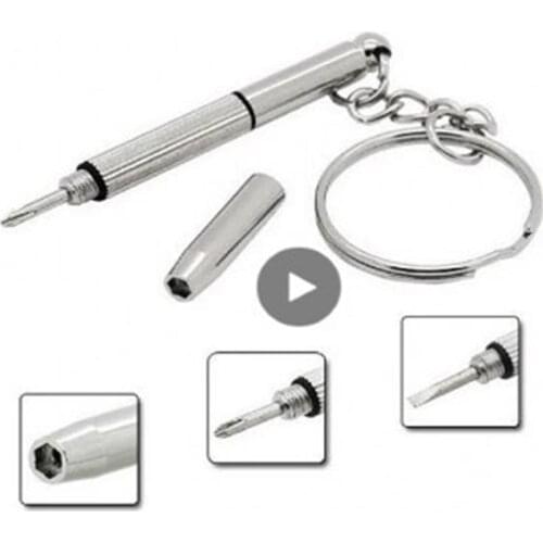 Eyeglass Screwdriver 3in1 Sunglass Watch Repair Kit Keychain Portable Stainless SteeUseful Multi Function Nut Driver Hand Tool