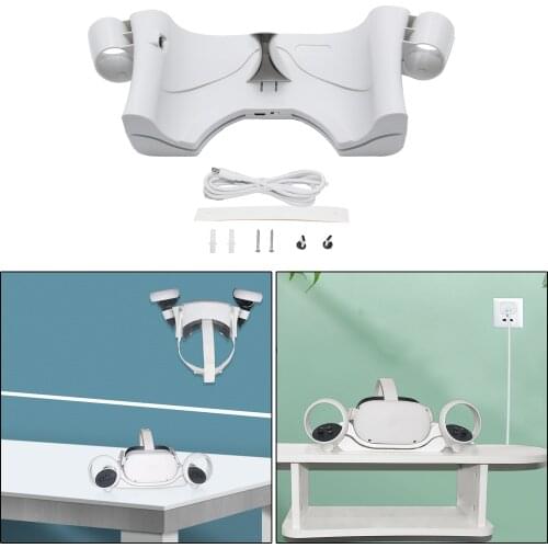 VR Headset Charging Stand Holder Base for Quest 2 for Desktop and Wall Mounted