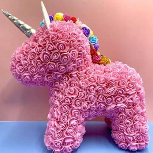 Lovely 40cm PE foam rose unicorn artificial flowers Home decor for home wedding birthday party kids valentines day gift rose