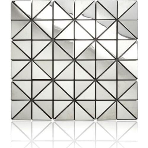 Silver triangle stainless steel mosaic tiles HMGM1126 Living room hallway TV background wall tile wall stickers