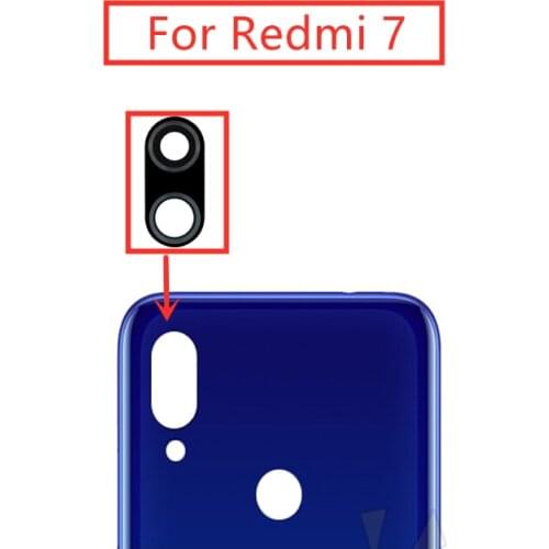 2pcs for Xiaomi Redmi 7 Camera Glass Lens Back Rear Camera Glass Lens Replacement Repair Spare Parts with Glue