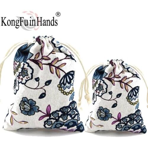 Jewelry packaging small bag vintage Display fabric pouches necklace bracelet Ring earring Christmas gift bag