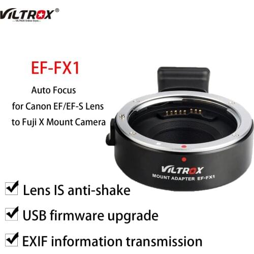 VILTROX EF-FX1 Lens Adapter Ring Auto Focus for Canon EF/EF-S Lens to FujiFilm Fuji X-Mount X-T2 X-T10 X-A5 X-A10 X-PRO Camera