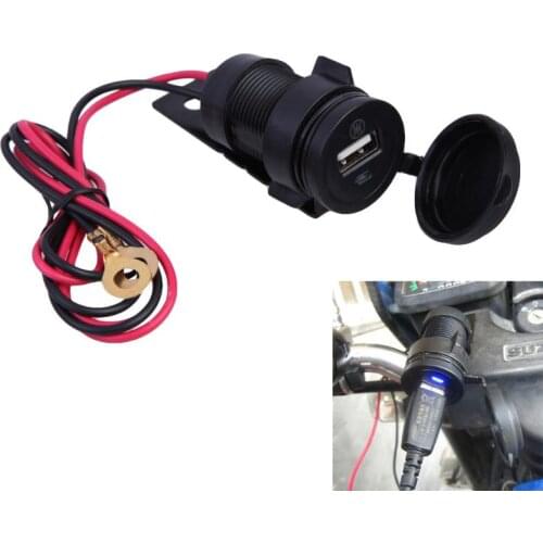 Waterproof Motorcycle 12V USB Charger DC 5V/1A Charging Power Adapter with Cable Wire Moto Accessories