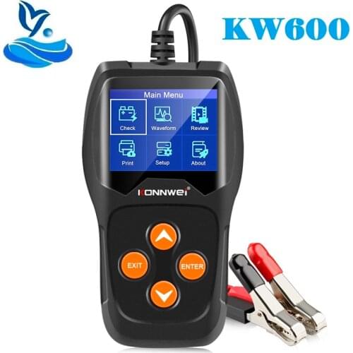 High quality KW600 automotive battery tester 12V 100 to 2000 CCA used for automotive fast start charging diagnosis