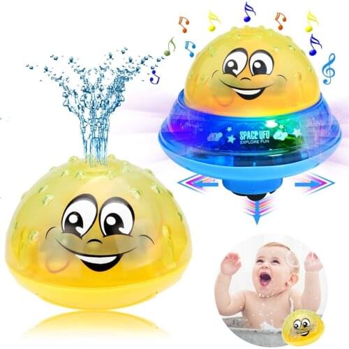 Funny Infant Bath Toys Electric Induction baby ball sprinkler with Light Music Children Water Play Ball Bathing Toys Kids Gifts