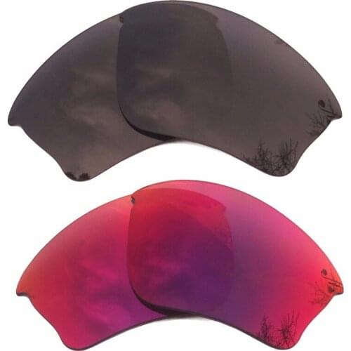 Black & Midnight Sun Mirrored Polarized Replacement Lenses for Half Jacket XLJ Frame 100% UVA & UVB