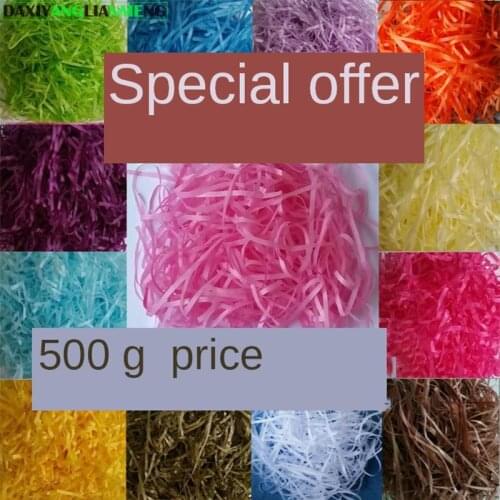 0.5kg Color Shredded Paper Raffia Copy Paper Silk Candy Box Gift Handmade Soap Box Filler Alternative Flax Silk 1 Catty