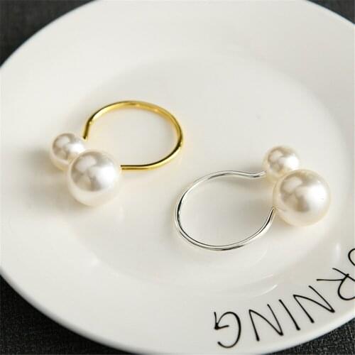 10PCS/Metal inlaid imitation pearl U-shaped gold and silver napkin ring table top decoration for party reception hotel
