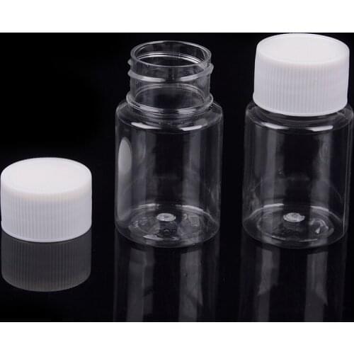 2Pcs 30ml Transparent Plastic PET Refillable Seal Bottles Vials Reagent Store Container Plastic Screw Cap