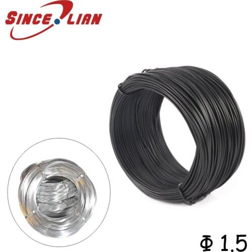 20 Meters/lot Iron Tie 1.5MM Dia. Round Black PVC Coated Electro Galvanized Iron Lined Wire Cable Tie Wires