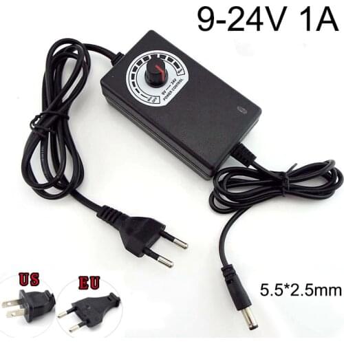 9-24V 1A AC 100-240V to DC Universal Adapter Adjustable Power Supply Transformer Electric Charger 5.5*2.5mm CCTV LED Strip Light