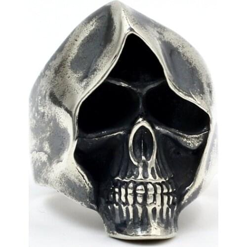 925 Sterling Silver High Detail death Skull Handmade Ring Mens Biker Punk Ring Jewelry A4467