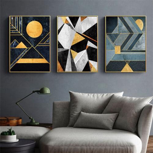 Nordic Abstract Geometry Home Decor Nordic Canvas Painting Wall Art Modern Luxury Art Decor Posters and Prints for Living Room