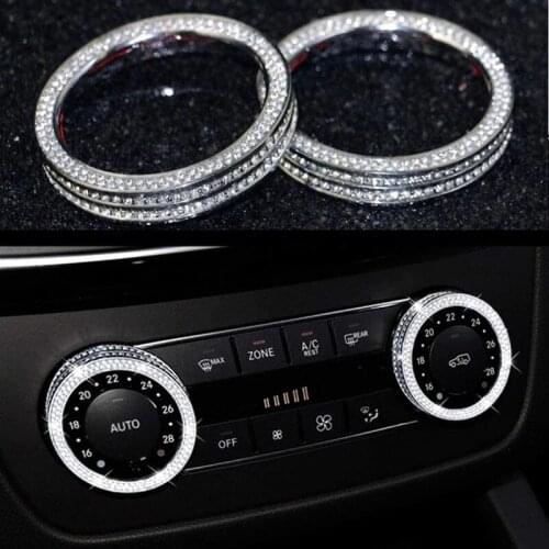 2 pcs Car Center Console Air Conditioning Rotary Knob Buttion Cover For Mercedes Benz GLE M GLK SL GLS SLK G GL CLS Class