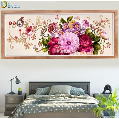 Large-size Chinese style 5D Diamond Painting Peony Blossom Wall Art Decor Full Drill DIY Mosaic Diamond Embroidery Handmade Gift