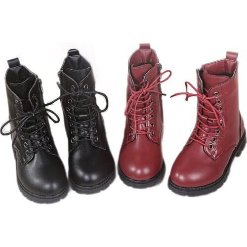 Spring Autumn Girls Boots Black Pu Leather Ankle Shoes For Kids Girls Soft Bottom Comfortable Casual Boots Childrens Shoes