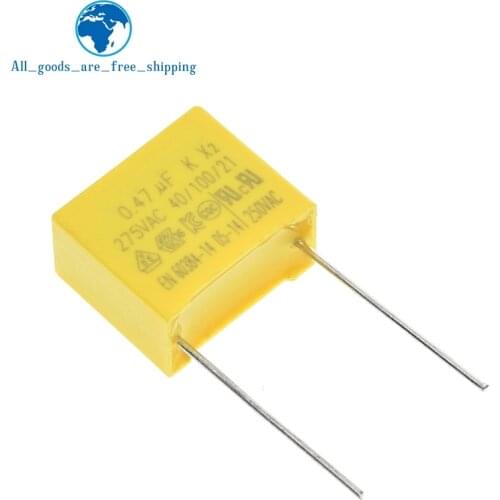 10pcs 470nF capacitor X2 capacitor 275VAC Pitch 15mm X2 Polypropylene film capacitor 0.47uF