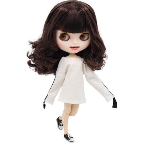ICY DBS Blyth doll customized white skin and joint body with open mouth matte face for girl gift toy BL0222