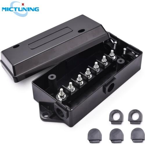 MICTUNING 7-Port Trailer Wiring Junction Box 7 Way/Pole Trailer Wire/Cable Connection Box Towing for Rewiring Camper RV Caravans