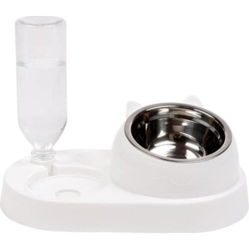 Pet Bowl Drinking Fountains Bowls Durable Dogs Automatic Stainless Steel + Plastic Cat Water Dispenser