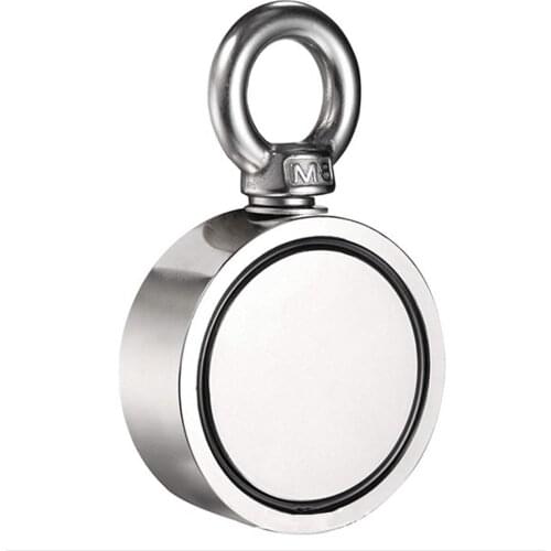 Neodymium Fishing Magnet 600LB Pulling Force Double Side Magnet Pot Salvage Fishing Hook Magnets Powerful Magnetic