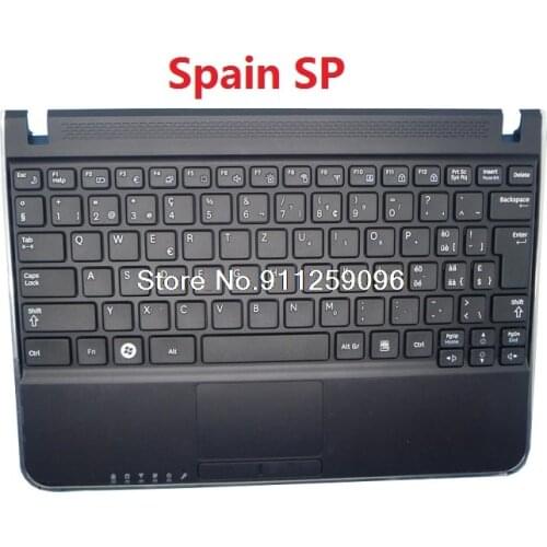 Laptop Palmrest&Keyboard For Samsung N210 France FR United Kingdom UK Nordic NE Swiss SW Upper Case With Touchpad New