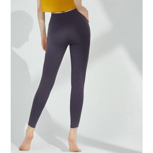 2021 Summer New V-Shaped High Waist Tight Nude Sports Fitness Elasticity Seamless Leggings MCK2122