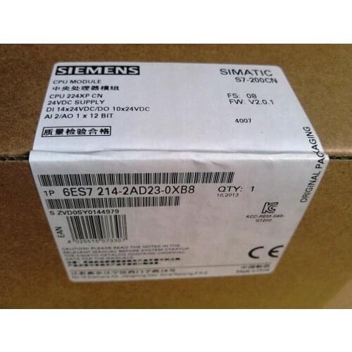 New or Used Original 6ES7 214-2AD23-0XB8 SIMATIC S7-200 PLC, CPU224XP COMPACT UNIT, DC PS, 14DI DC/10DO DC/2AI/1AO
