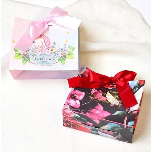 Engagement candy box Mori series souvenir gift bags with handles creative wedding birthday decoration supplies 11.5x4.5cm 10pcs