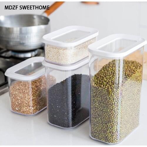 Plastic Food Container Transparent Stackable Dry Food Storage Box Kitchen Noodle Noodle Sealed Container