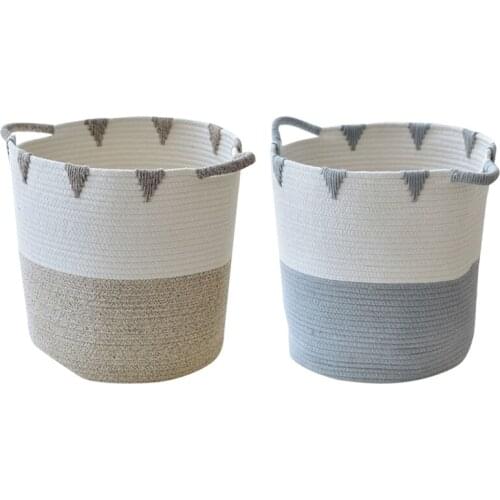 Woven Storage Basket Cotton Rope Toy Laundry Storage Basket Storage Bins for Toys Towels Blankets Nursery Kids Room