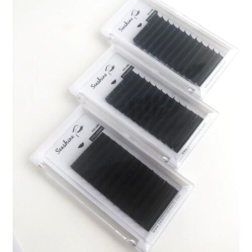 Seashine Eyelash Extension Mink False Eyelashes Soft Black 12rows Individual Lashes Makeup Tool Individual Eyelashes Extension