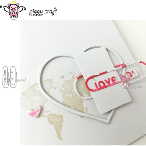 Piggy Craft metal cutting dies cut die mold Love you letter tag clip Scrapbook paper craft album card punch knife art cutter die