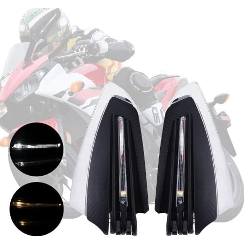 1 Pair 22mm 7/8 Motorcycle LED Hand Guard Shield Universal Motorcycle Hand Guards with Turn Signal Light Windproof