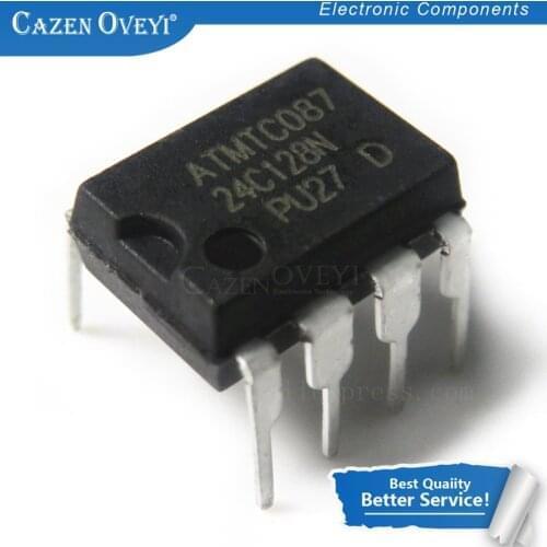 1pcs/lot AT24C128A 24C128 AT24C128-PU27 AT24C128-10PU-2.7 DIP-8 In Stock