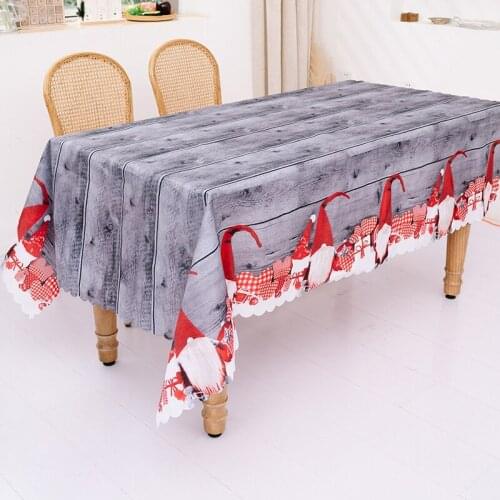 180*144cm Table Cloth Runner Tablecloth Xmas Elk Plaid Printed Dinner Table Cover Christmas New Year Party Decorations