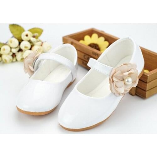 2017 New Style Korea Kids Cusual Baby Children Shoes Microfiber Leather Girls Flat Princess Shoes Flower Dancing shoes size24-34