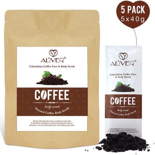 5pcs/bag Coffee Scrub Body Scrub Cream Facial Dead Sea Salt For Exfoliating Whitening Moisturizing Anti Cellulite Treatment Acne