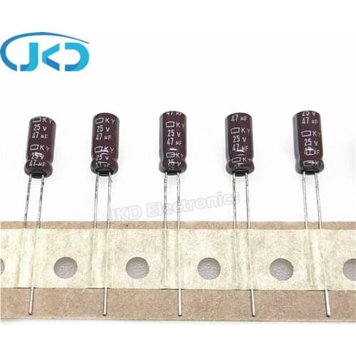 50pcs NCC 25V47UF KY Series 5*11mm electrolytic Capacitor 47UF 25V NCC 25V 47UF NIPPON CHEMI-CON 47uf/25v