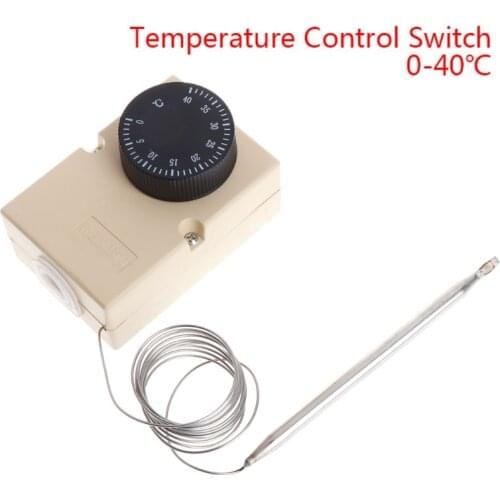 AC220V Temperature 0-40 Switch Capillary Thermostat Controller Waterproof Box
