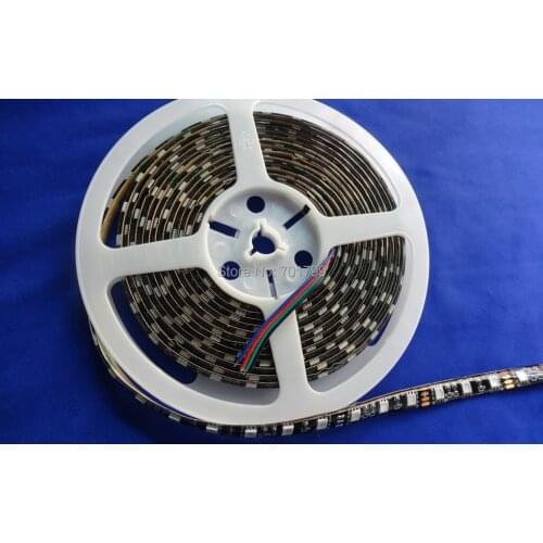 BLACK PCB LED strip 5050 SMD 12V flexible light 60LED/m,5m 300LED,White,Blue,Green,Red,Yellow;RGB;waterproof in silicon coating