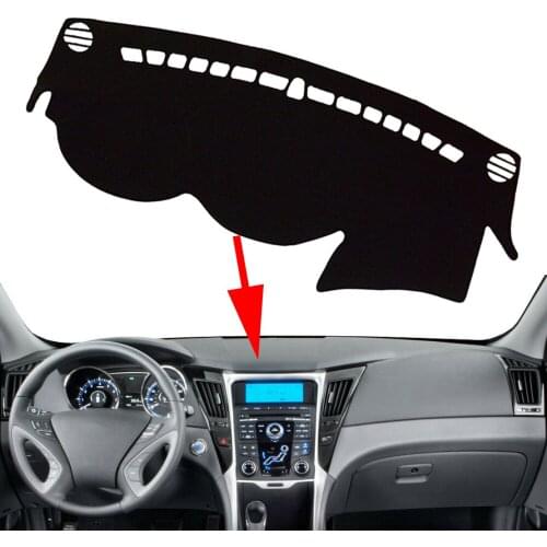 DWCX Black Dashboard Cover Pad Dashmat Dash Mat Fit For Hyundai Sonata Hybrid GLS SE Limited 2011 2012 2013 2014 LHD