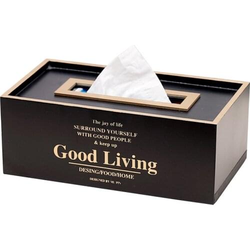 Wooden Tissue Box Container Napkin Tissue Holder Paper Dispenser Simple Fashion Tissue Holder Case for Office Home Decoration