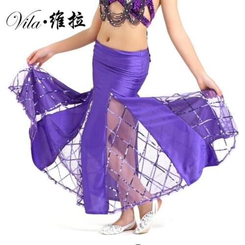 Performance kids Belly Dancing Clothes Flare Long Maxi Skirts Girl Skirt Professional Belly Dance Skirt for Children