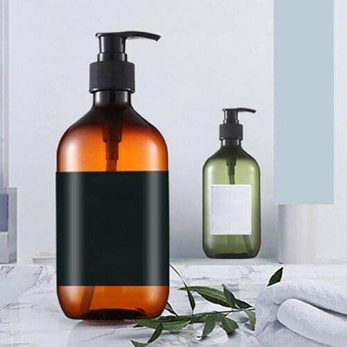 New300/500ML Large Capacity Refillable Bottle Shower Gel Shampoo Press Bottle Shower Gel Refillable Bath Storage Bottles