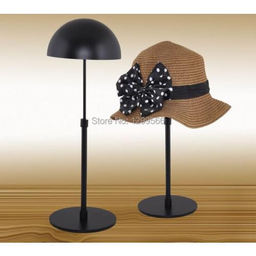 Hot sale High grade adjustable black Metal hat display holder cap/wig exhibition rack hat display stand rack