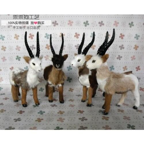 Simulation cute standing antelope 18x6x23cm model polyethylene&furs antelope model home decoration props ,model gift d769